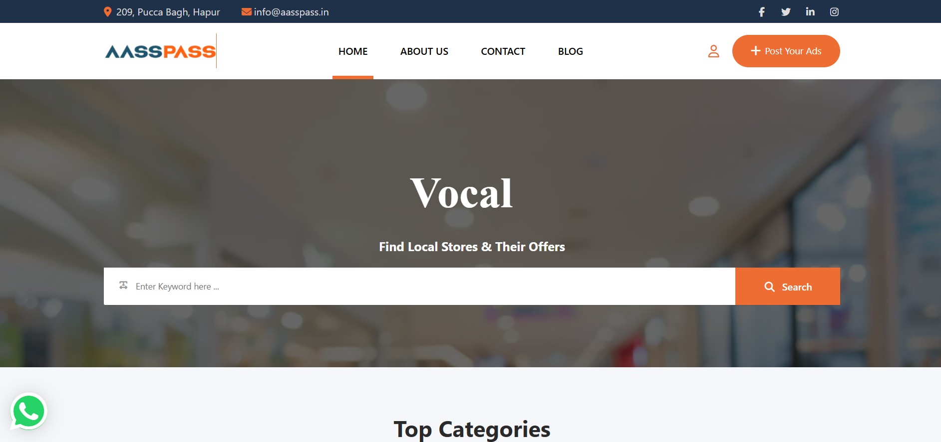AASSPASS — Local Business Discovery Platform interface